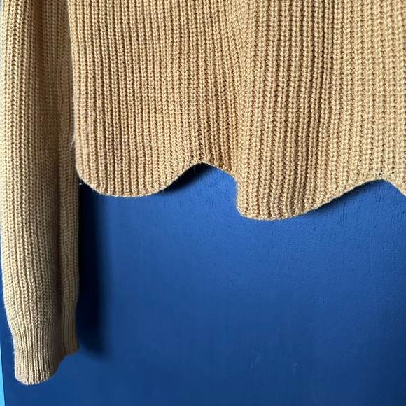 Dynamite Yellow Scalloped Crop Sweater - Size Small - Picture 3 of 6